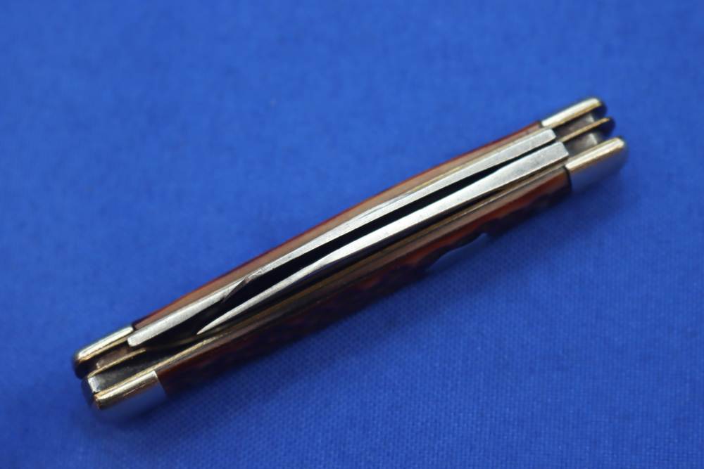 Vintage Schrade Walden NY USA 834 Stockman Pocket Knife Jigged Bone 3-Blade-img-13