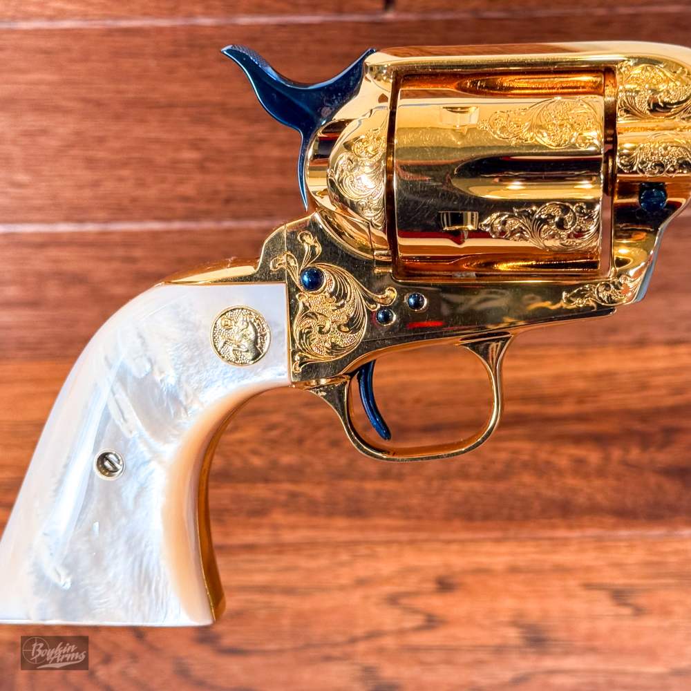 Colt SAA 1 of 3 Gold Engraved Cutaway Fire Blue Pearl NIB Factory Letter-img-30