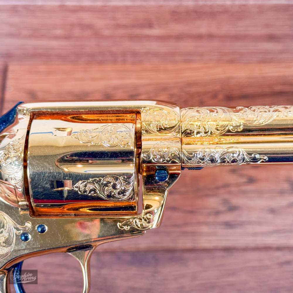 Colt SAA 1 of 3 Gold Engraved Cutaway Fire Blue Pearl NIB Factory Letter-img-32