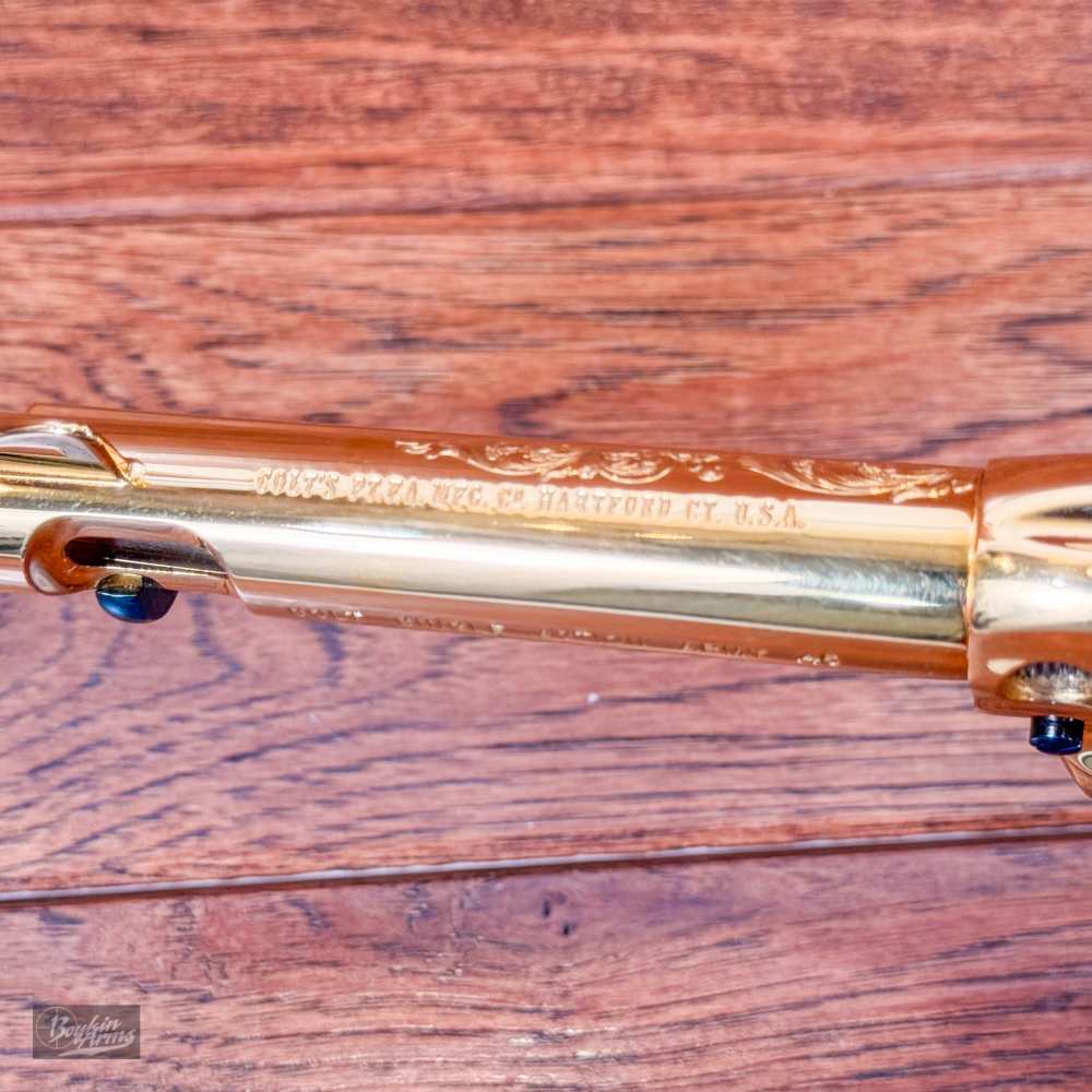 Colt SAA 1 of 3 Gold Engraved Cutaway Fire Blue Pearl NIB Factory Letter-img-35