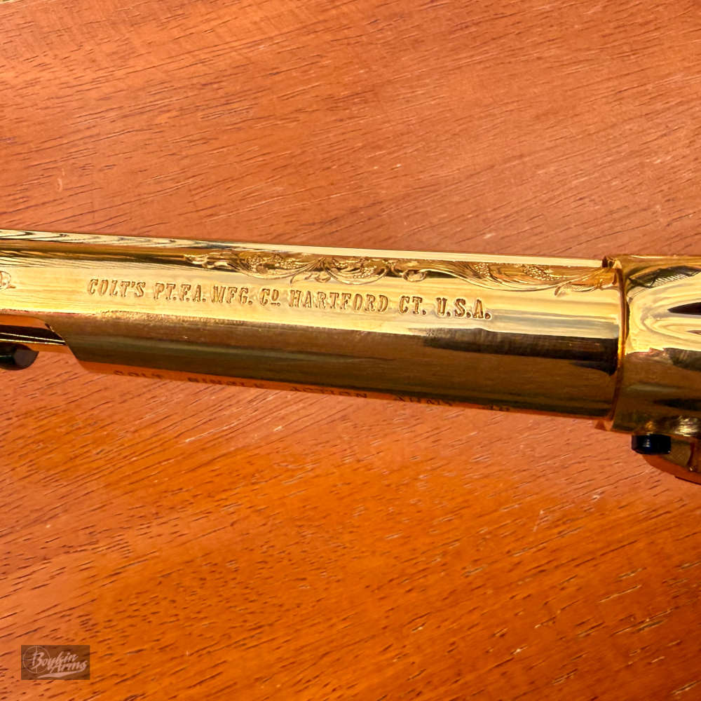 Colt SAA 1 of 3 Gold Engraved Cutaway Fire Blue Pearl NIB Factory Letter-img-8