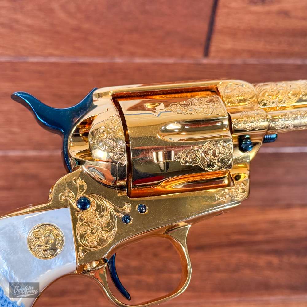 Colt SAA 1 of 3 Gold Engraved Cutaway Fire Blue Pearl NIB Factory Letter-img-29