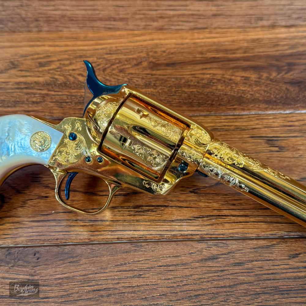 Colt SAA 1 of 3 Gold Engraved Cutaway Fire Blue Pearl NIB Factory Letter-img-37