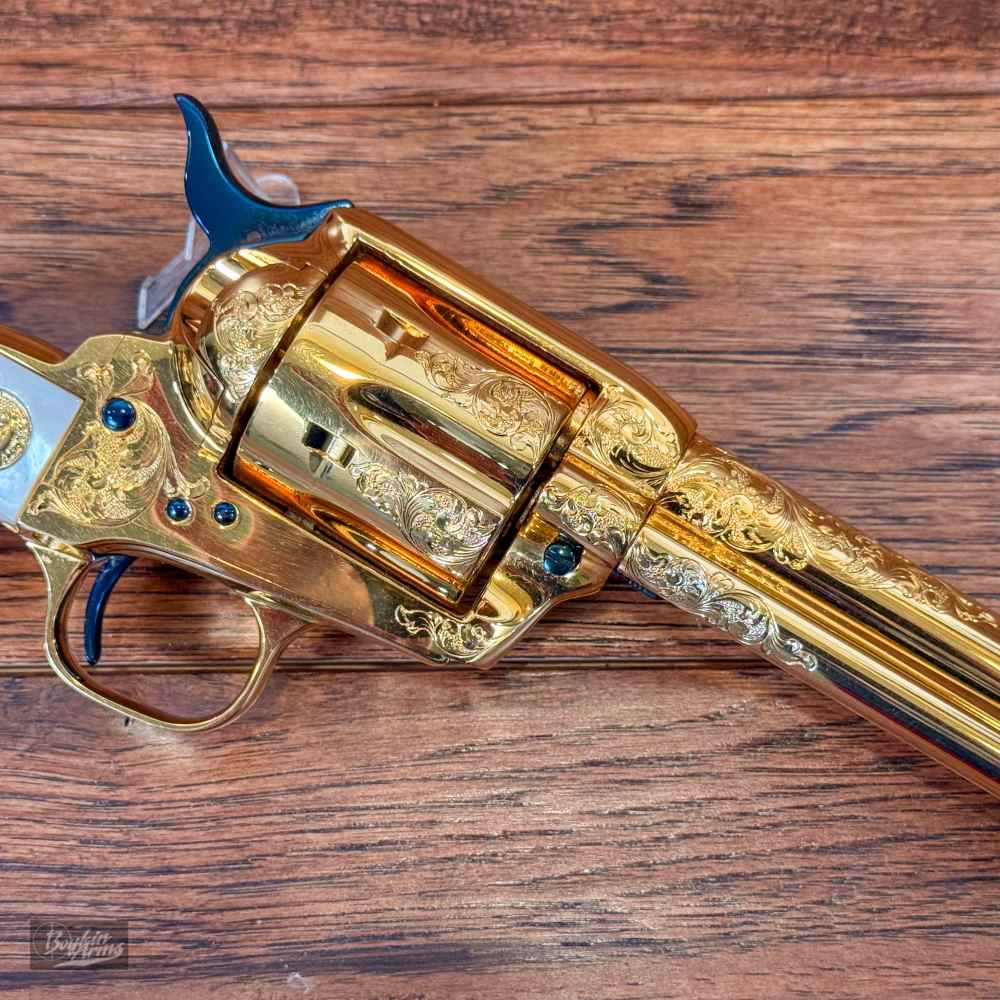 Colt SAA 1 of 3 Gold Engraved Cutaway Fire Blue Pearl NIB Factory Letter-img-21