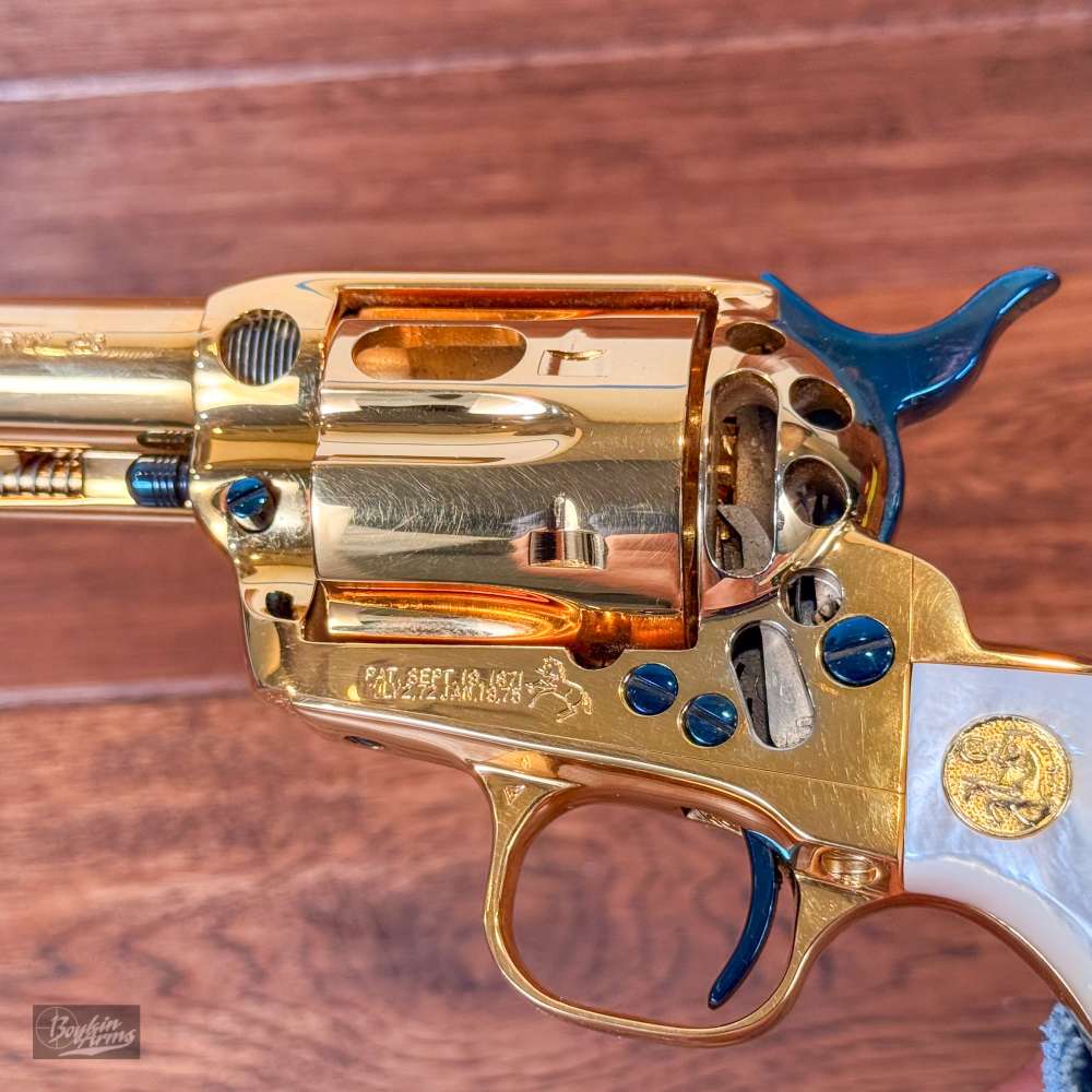 Colt SAA 1 of 3 Gold Engraved Cutaway Fire Blue Pearl NIB Factory Letter-img-25