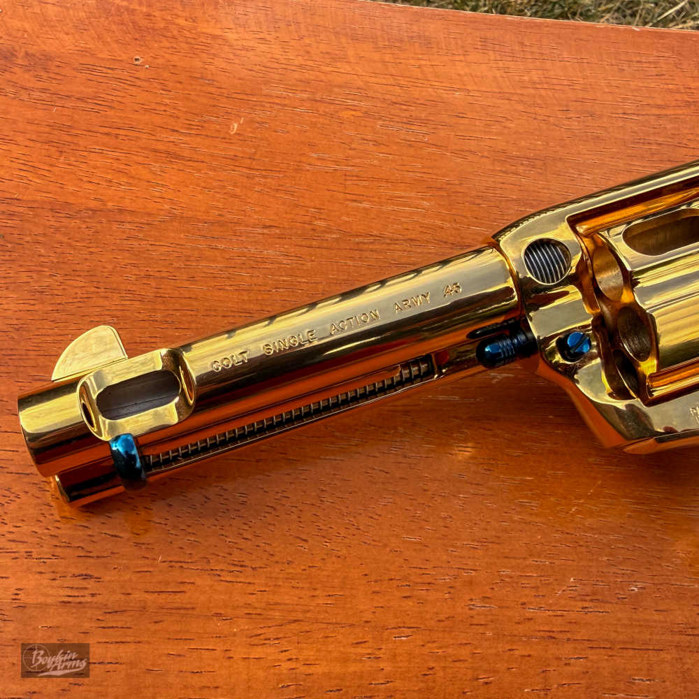Colt SAA 1 of 3 Gold Engraved Cutaway Fire Blue Pearl NIB Factory Letter-img-7