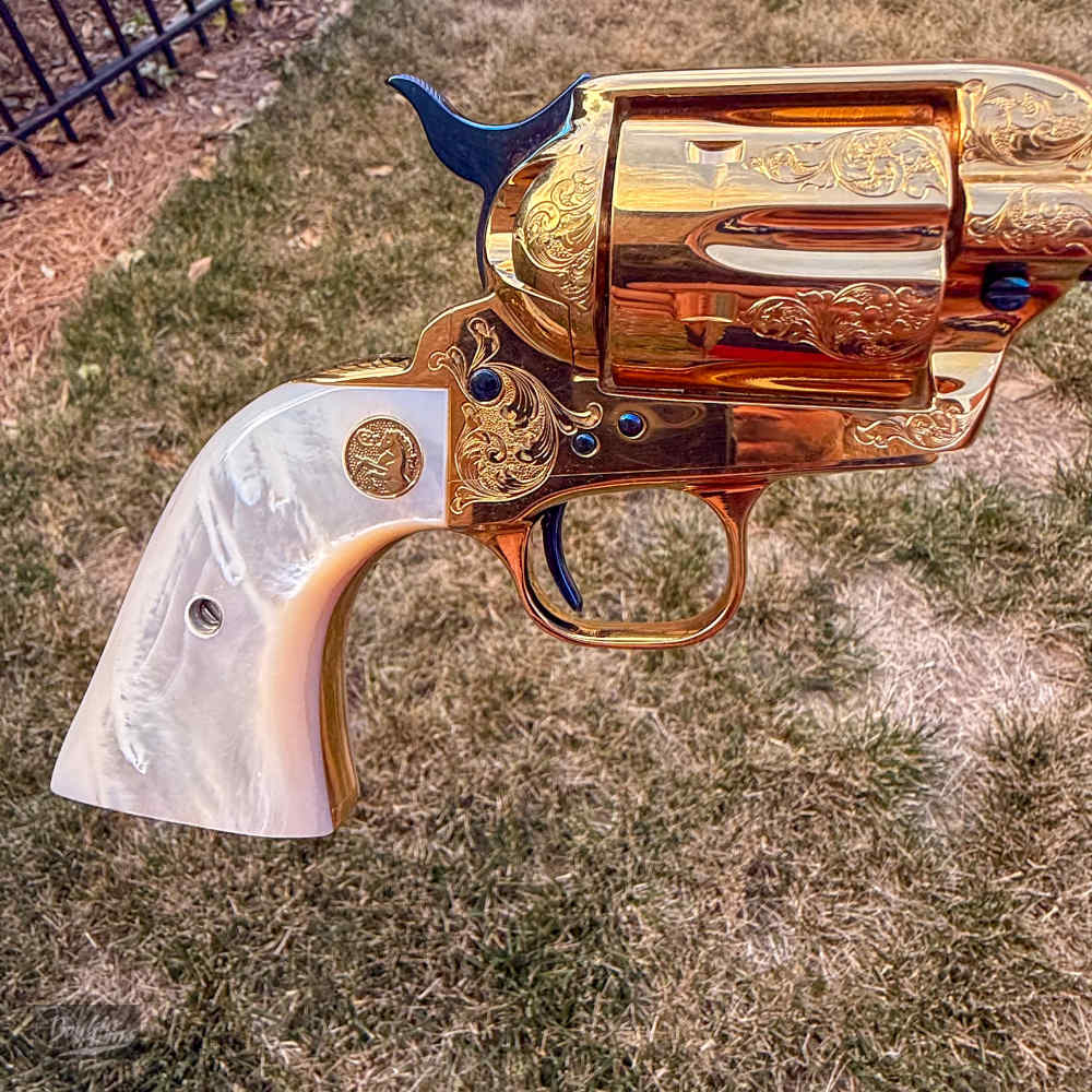 Colt SAA 1 of 3 Gold Engraved Cutaway Fire Blue Pearl NIB Factory Letter-img-51