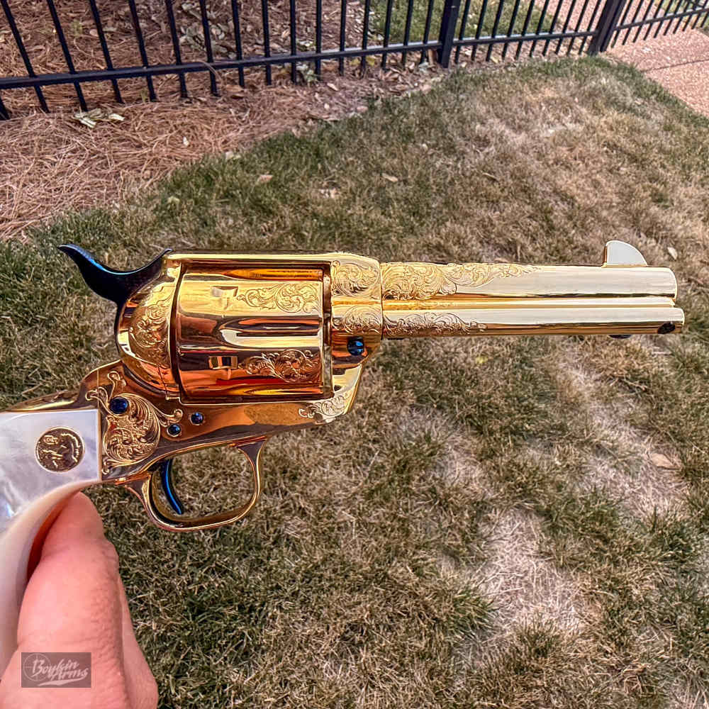 Colt SAA 1 of 3 Gold Engraved Cutaway Fire Blue Pearl NIB Factory Letter-img-39