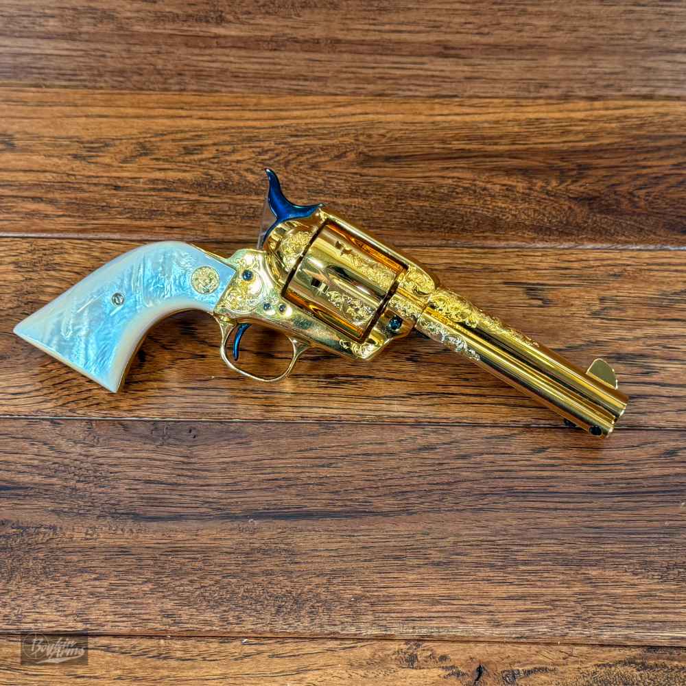 Colt SAA 1 of 3 Gold Engraved Cutaway Fire Blue Pearl NIB Factory Letter-img-36