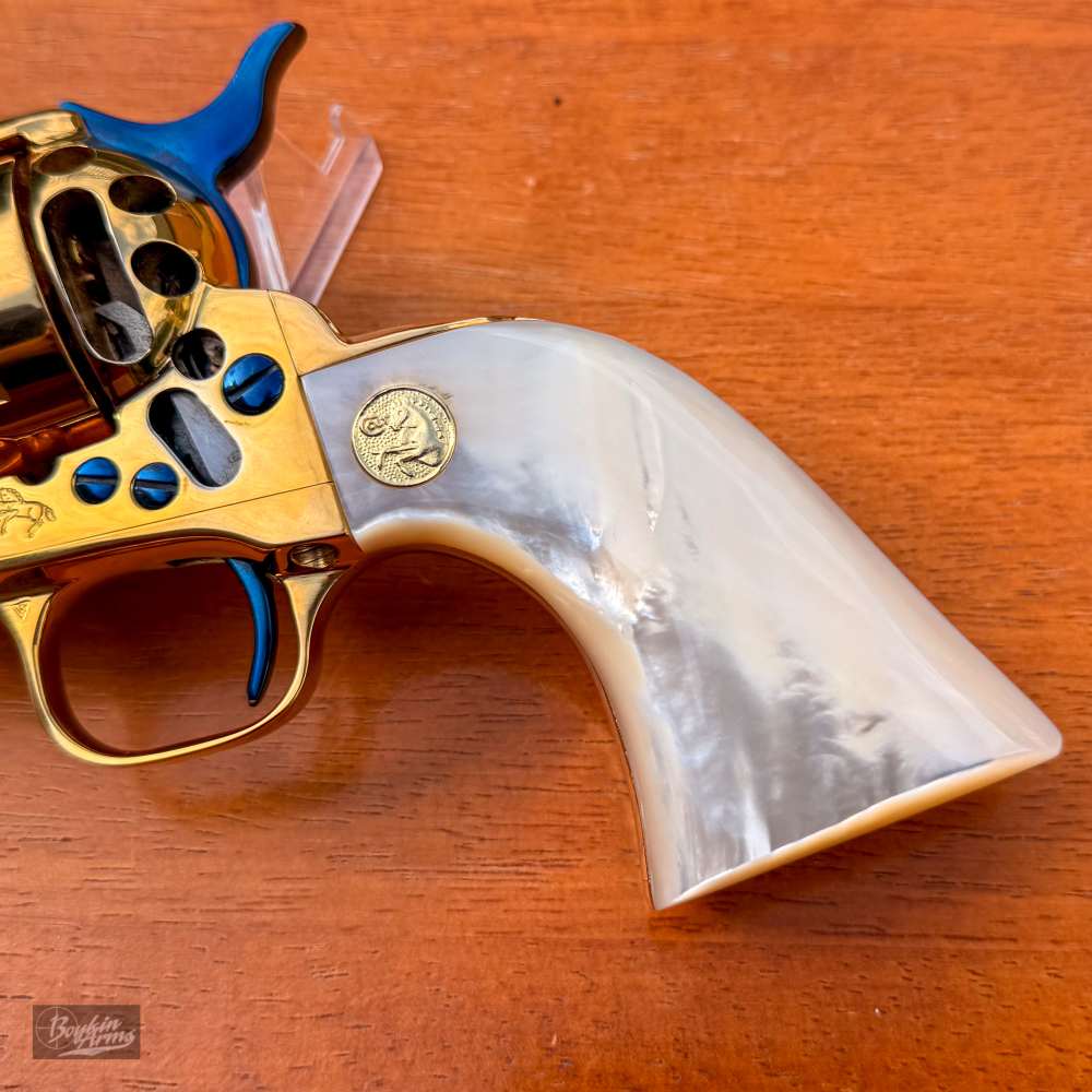 Colt SAA 1 of 3 Gold Engraved Cutaway Fire Blue Pearl NIB Factory Letter-img-6