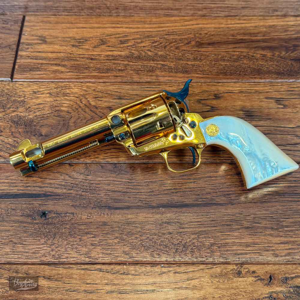 Colt SAA 1 of 3 Gold Engraved Cutaway Fire Blue Pearl NIB Factory Letter-img-15