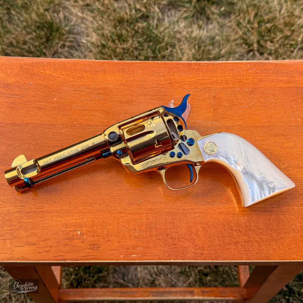 Colt SAA 1 of 3 Gold Engraved Cutaway Fire Blue Pearl NIB Factory Letter-img-5