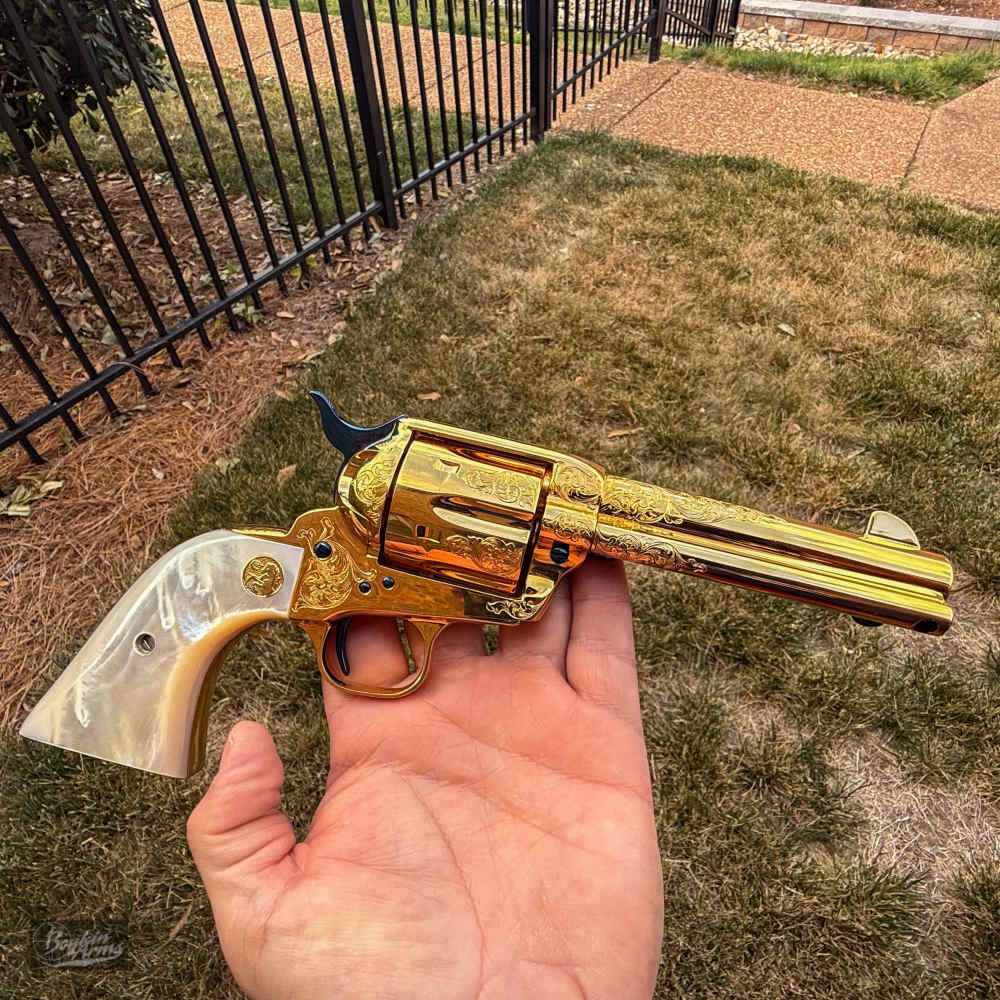 Colt SAA 1 of 3 Gold Engraved Cutaway Fire Blue Pearl NIB Factory Letter-img-54