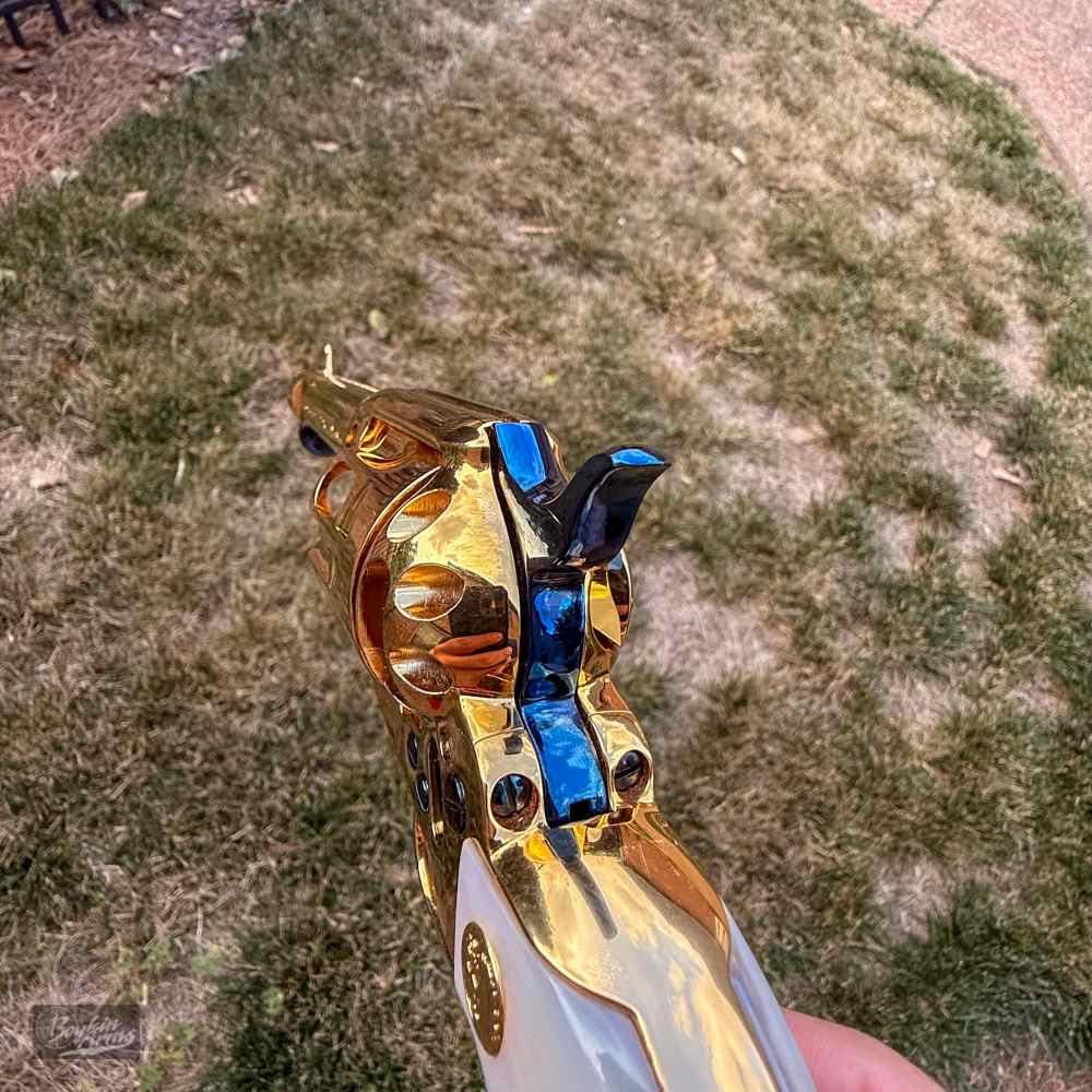 Colt SAA 1 of 3 Gold Engraved Cutaway Fire Blue Pearl NIB Factory Letter-img-48
