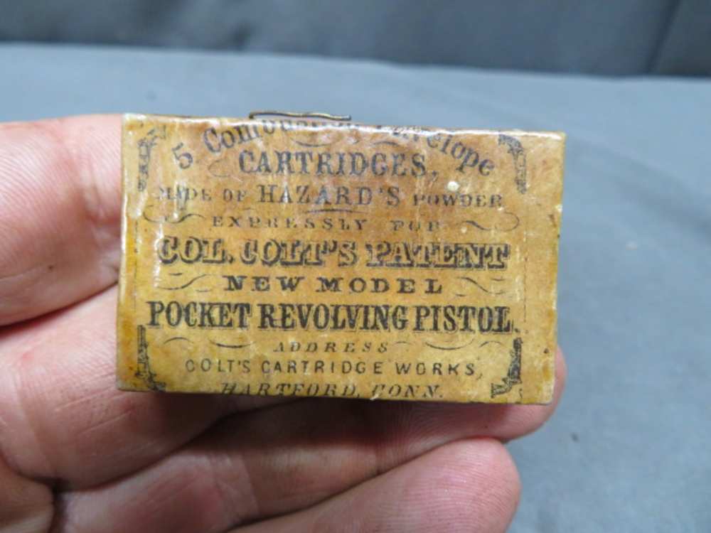 SEALED BOX CIVIL WAR COLT .31 REVOLVER COMBUSTIBLE ENVELOPE CARTRIDGES AMMO-img-0
