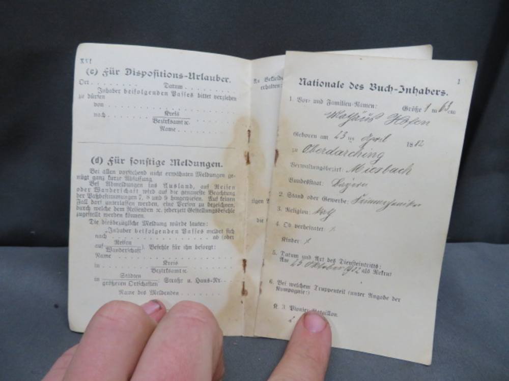 WWI IMPERIAL GERMAN ARMY MILITARPASS SOLDIER’S PASSBOOK-MANY PAGES-img-10