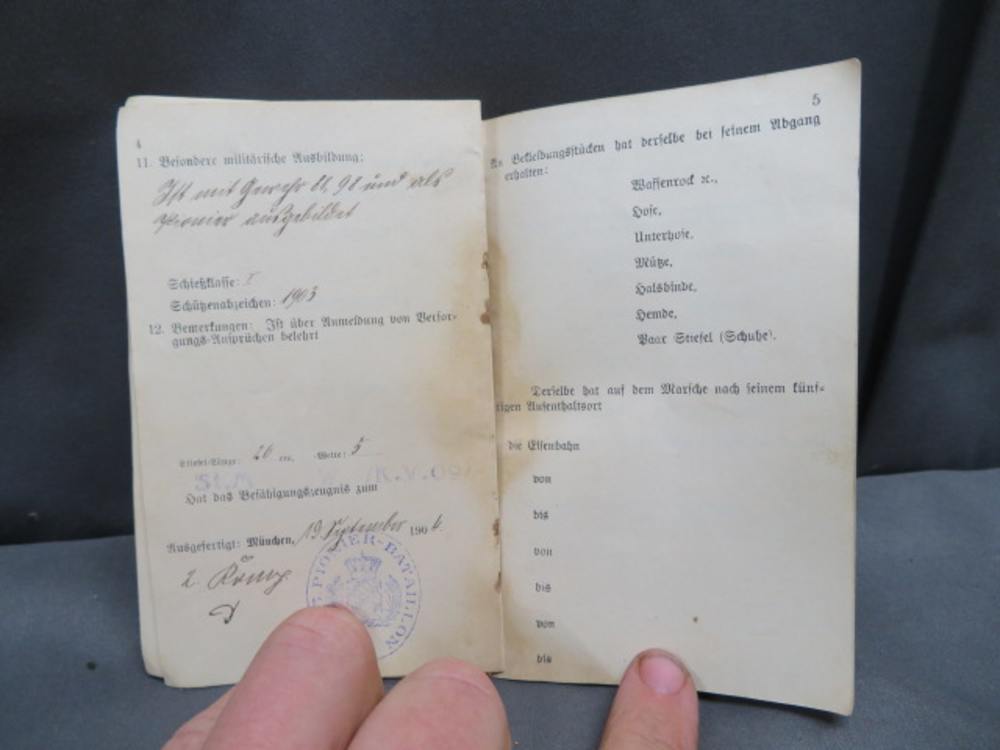 WWI IMPERIAL GERMAN ARMY MILITARPASS SOLDIER’S PASSBOOK-MANY PAGES-img-12