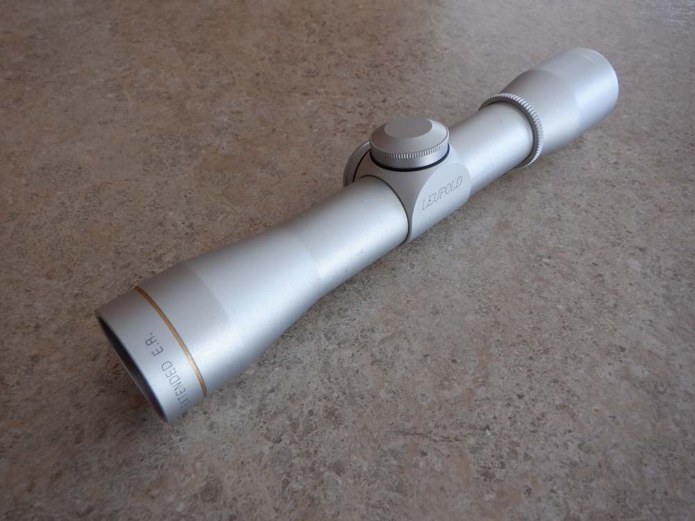 RARE Leupold Silver M8-4X EER Compact Pistol Scope Fixed 4X Power NICE SS-img-0