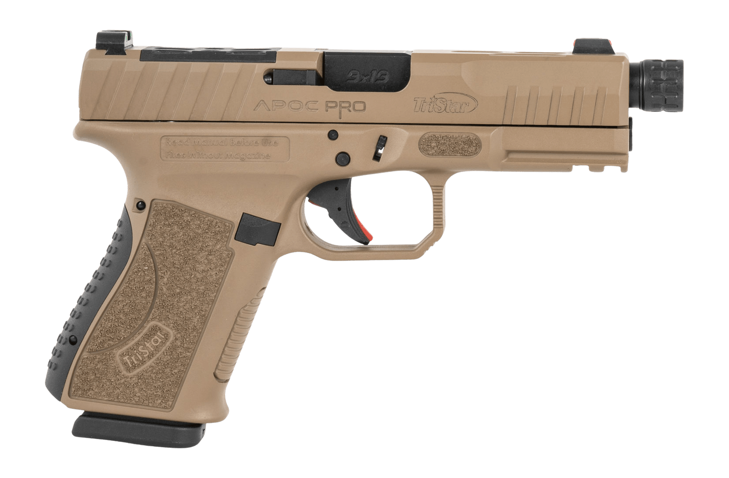 TriStar 85784 Apoc Pro 9mm Luger 15+1 4.50" Black Threaded Barrel, Flat Dar-img-0