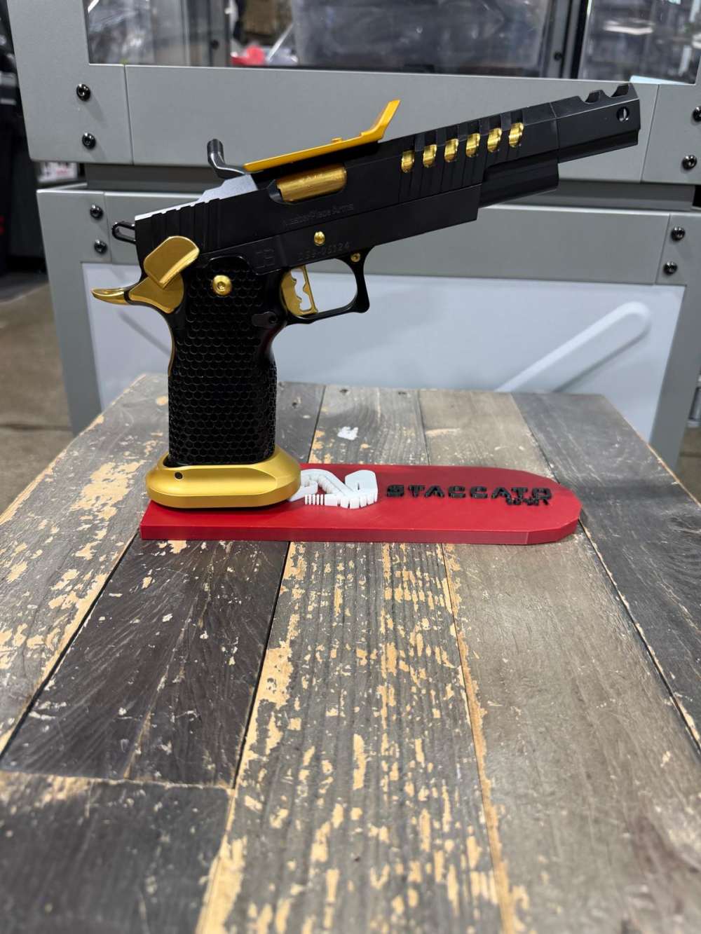 MasterPiece Arms MPA DS9 Steel Challenge 9mm Black/Gold Trijicon Mount-img-3