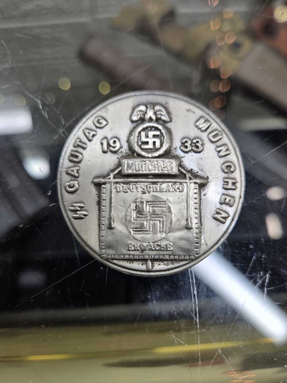 WW2 German SS 1933 Gautag Munchen badge, extra fine condition-img-12