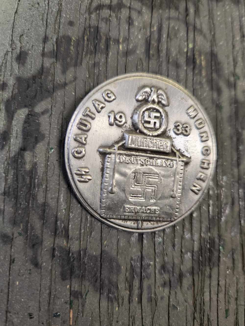 WW2 German SS 1933 Gautag Munchen badge, extra fine condition-img-5