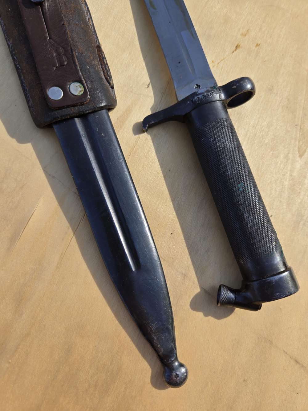 Swedish Military Mauser bayonet extra fine condition original frog-img-11