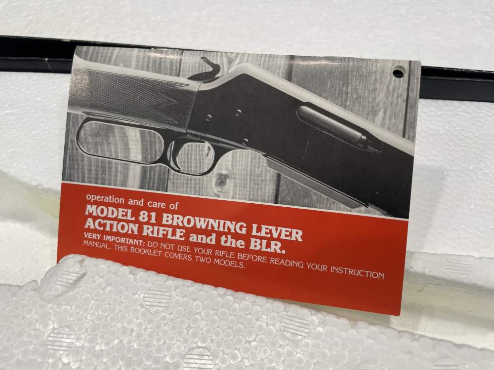 Browning Model 81 BLR Lever Action Rifle Factory Box Only 1988 Excellent -img-6