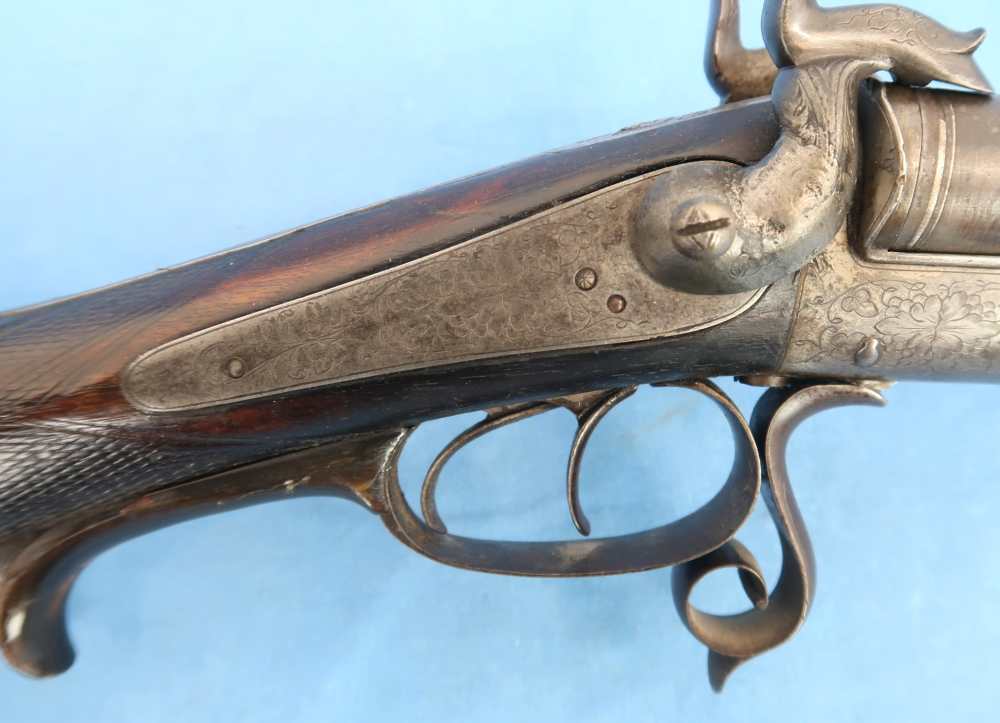German Carl Bressel Double 16 Ga Pinfire Engraved Antique 1860-1890-img-6