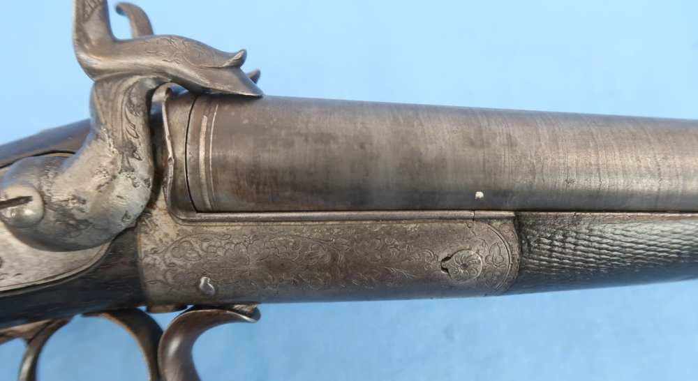 German Carl Bressel Double 16 Ga Pinfire Engraved Antique 1860-1890-img-10
