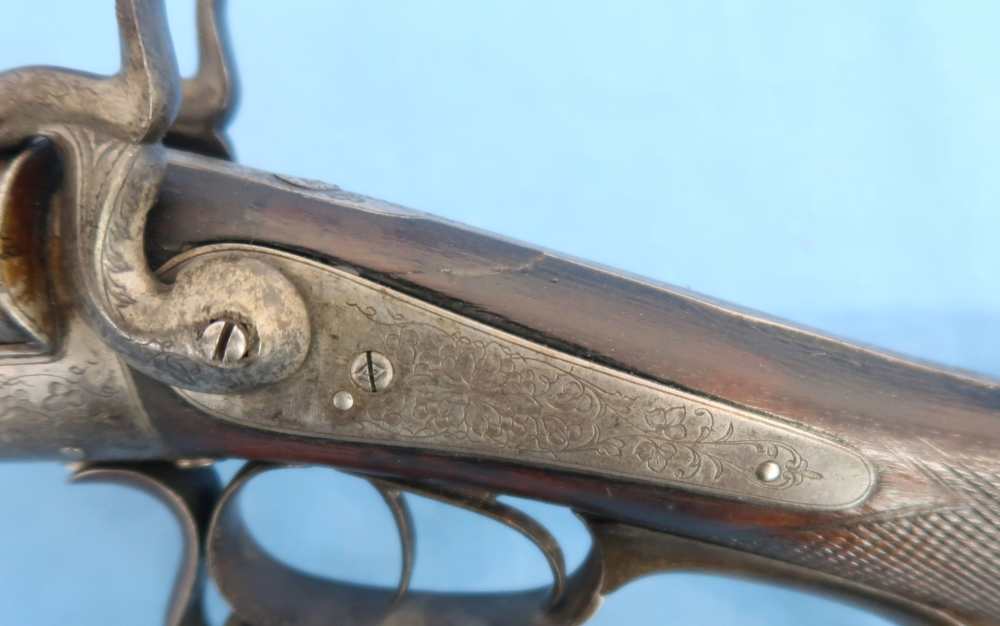 German Carl Bressel Double 16 Ga Pinfire Engraved Antique 1860-1890-img-21