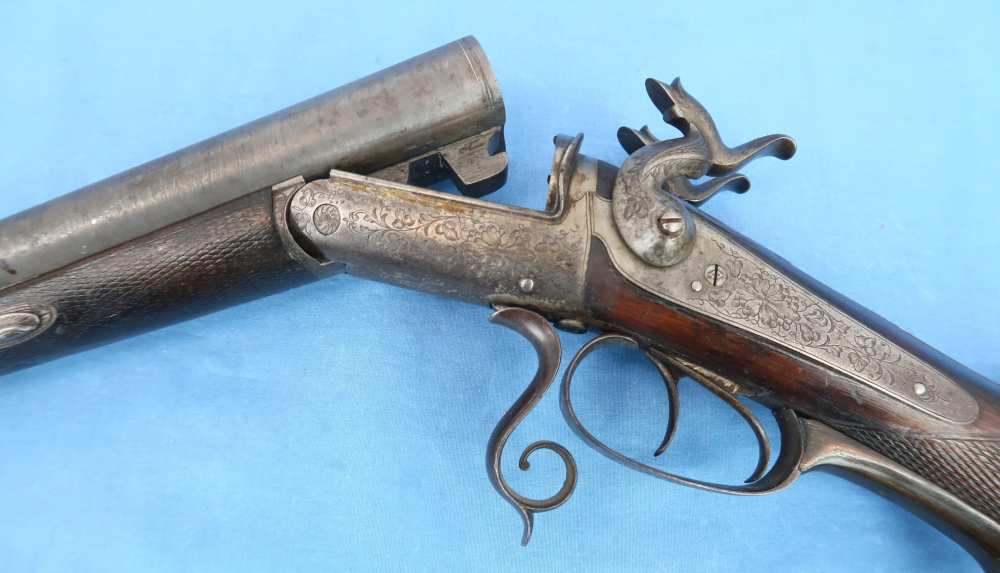 German Carl Bressel Double 16 Ga Pinfire Engraved Antique 1860-1890-img-51