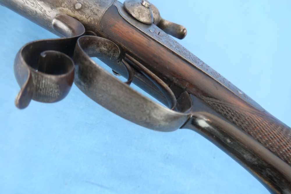 German Carl Bressel Double 16 Ga Pinfire Engraved Antique 1860-1890-img-49