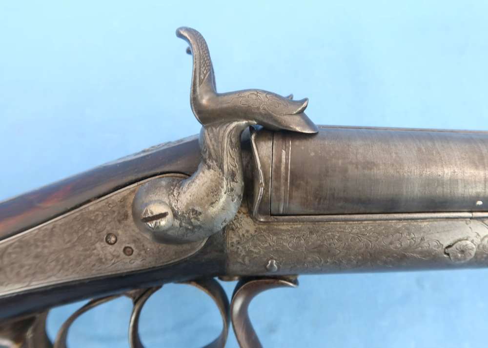 German Carl Bressel Double 16 Ga Pinfire Engraved Antique 1860-1890-img-7