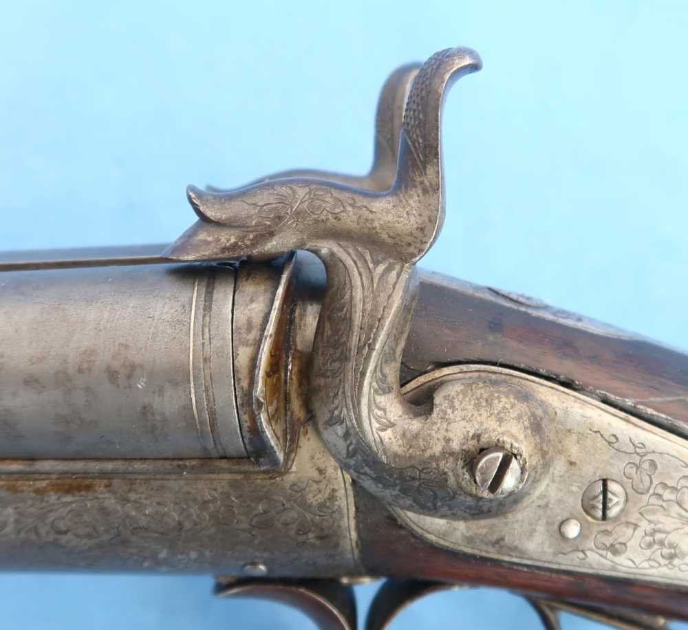 German Carl Bressel Double 16 Ga Pinfire Engraved Antique 1860-1890-img-22