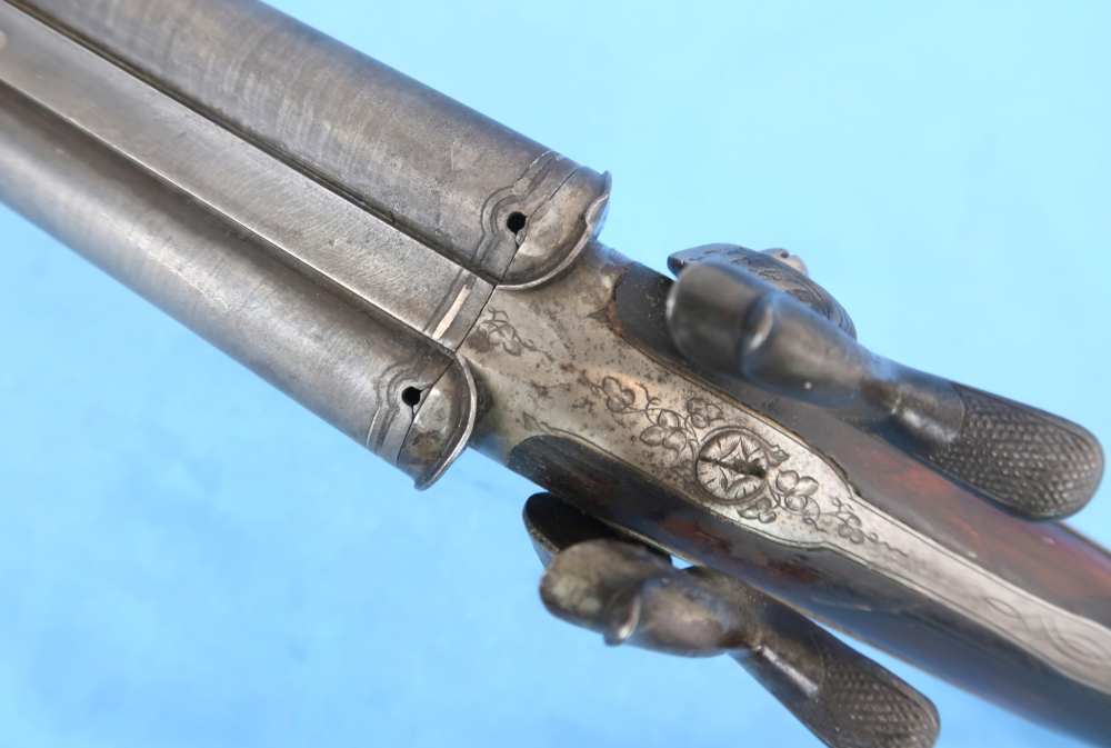 German Carl Bressel Double 16 Ga Pinfire Engraved Antique 1860-1890-img-38