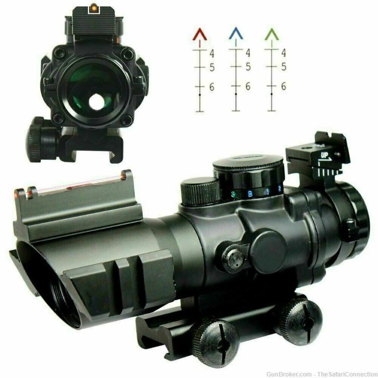 GunToolZ ACOG style 4x Black, Red, Green & Blue Chevron Scope GREAT VALUE!-img-0