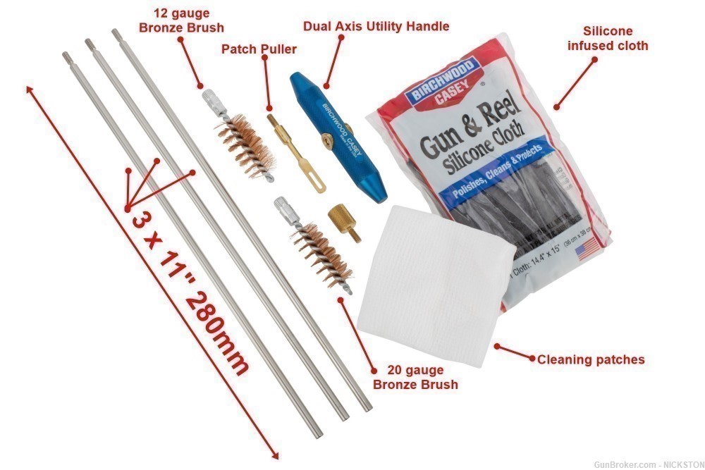 Shotgun Cleaning Kit 12 gauge and 20 Universal Birchwood Casey -Made in USA-img-3