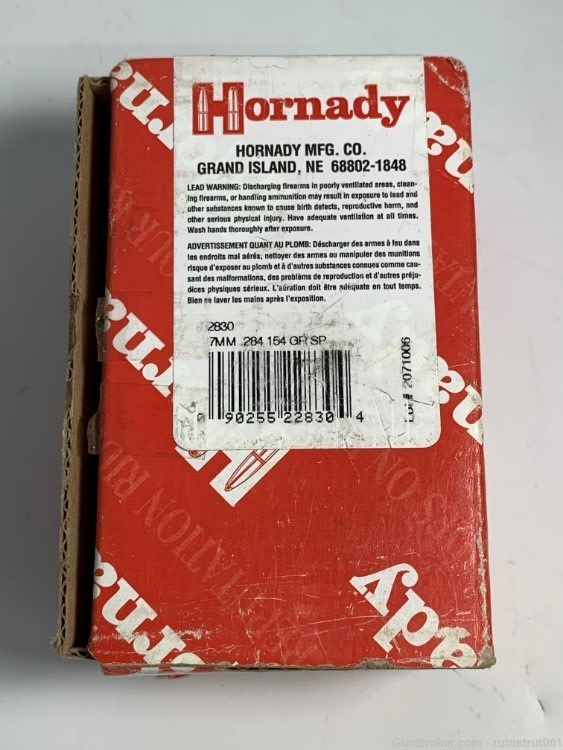 (69/100CT in Box) Hornady 7MM 154gr SP Interlock Bullets #2830 -img-2