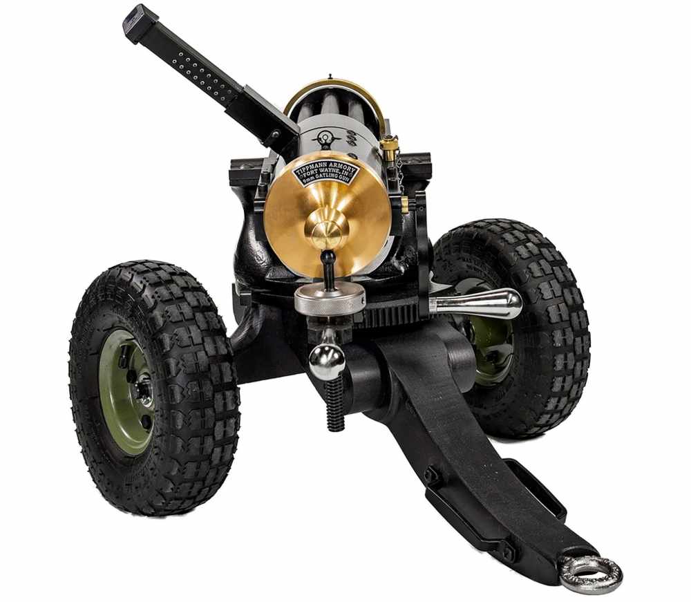 Tippmann Ordnance 10" 9mm Gatling Gun W/ Wheeled Mount & Free Mags!-img-4