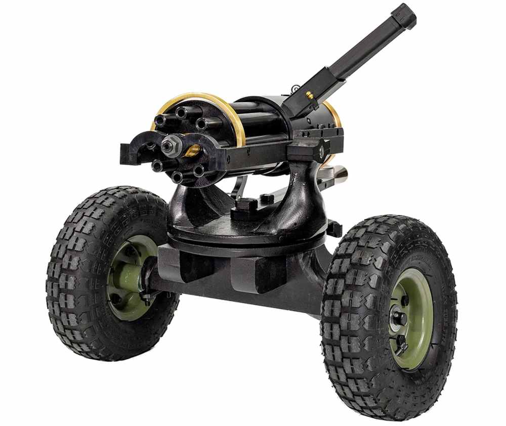 Tippmann Ordnance 10" 9mm Gatling Gun W/ Wheeled Mount & Free Mags!-img-3