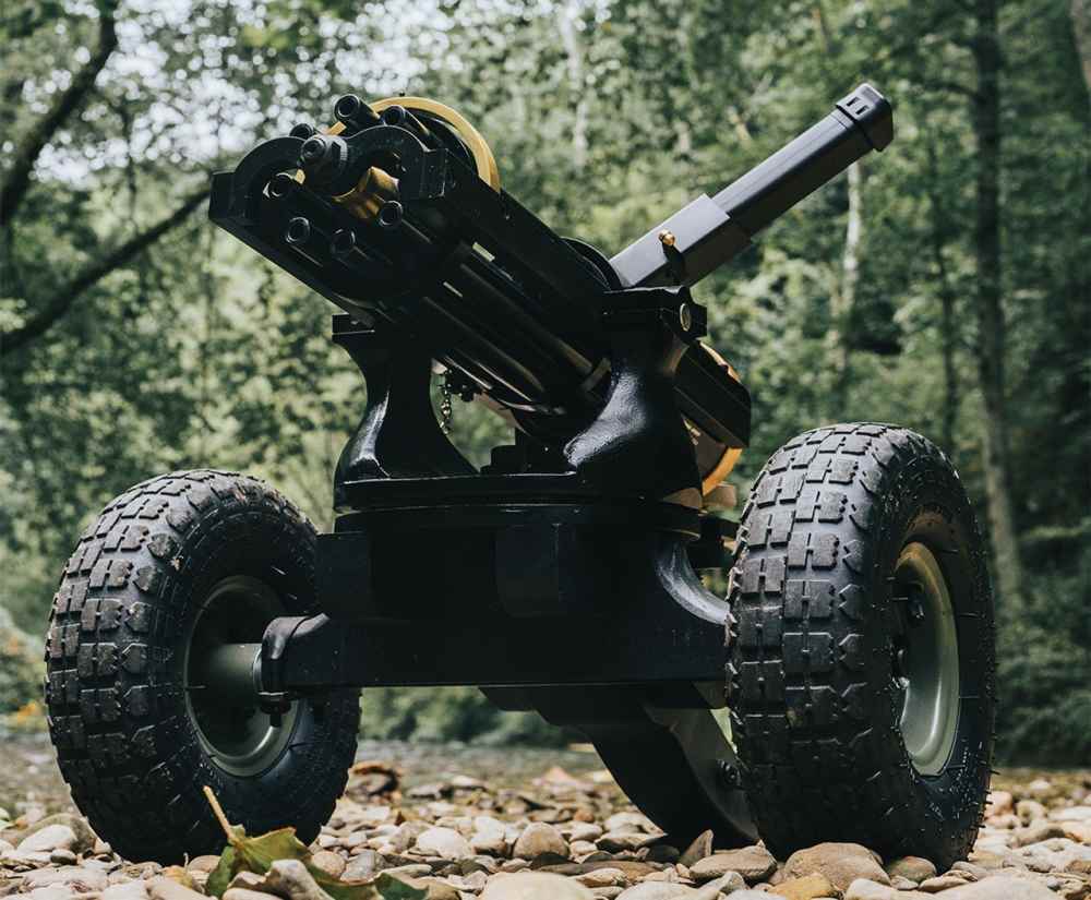 Tippmann Ordnance 10" 9mm Gatling Gun W/ Wheeled Mount & Free Mags!-img-1