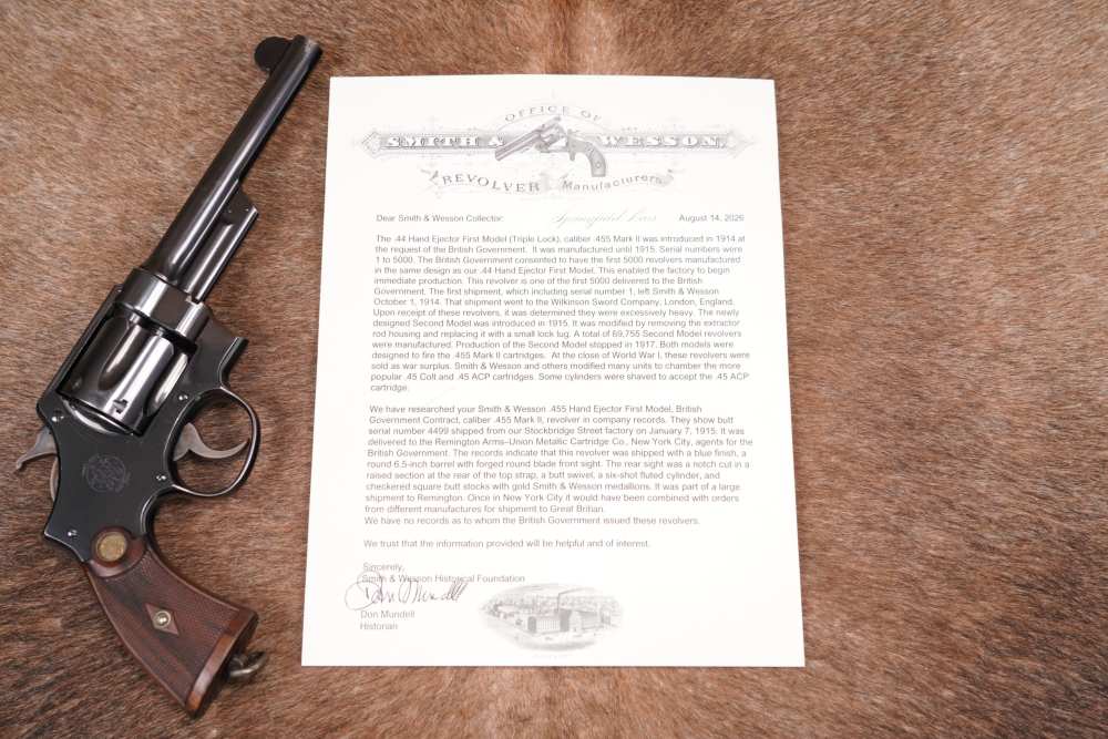 British Smith & Wesson S&W .455 Mark II 1st Model Triple Lock Revolver C&R-img-42