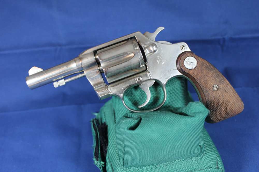 Colt Detective Spl, cal 38 Spl, rare 3” barrel, rare nickel, made 1970, C&R-img-0