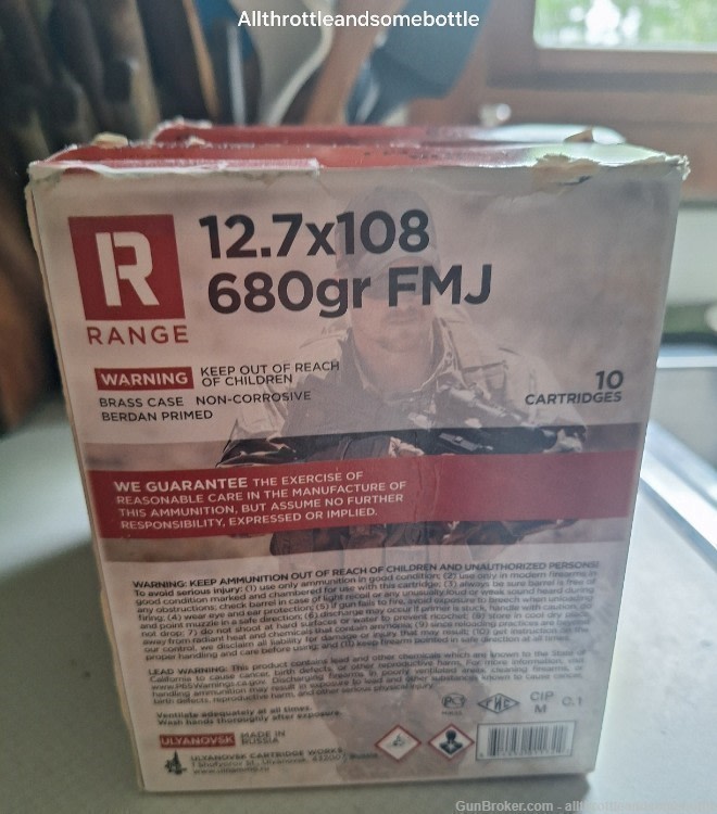 (60) rounds 12.7x108 680 Grain FMJ Chris Kyle American Sniper – 10 Round -img-2