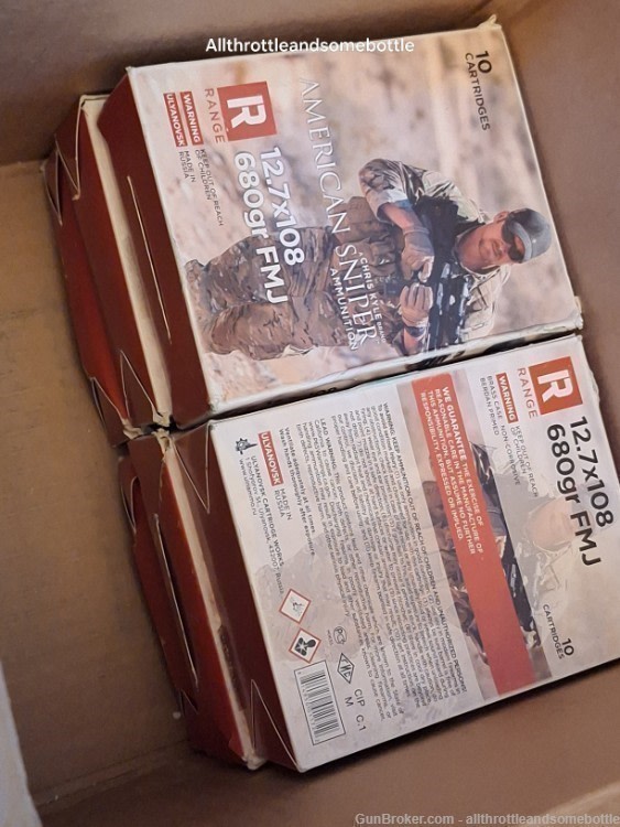 (60) rounds 12.7x108 680 Grain FMJ Chris Kyle American Sniper – 10 Round -img-0