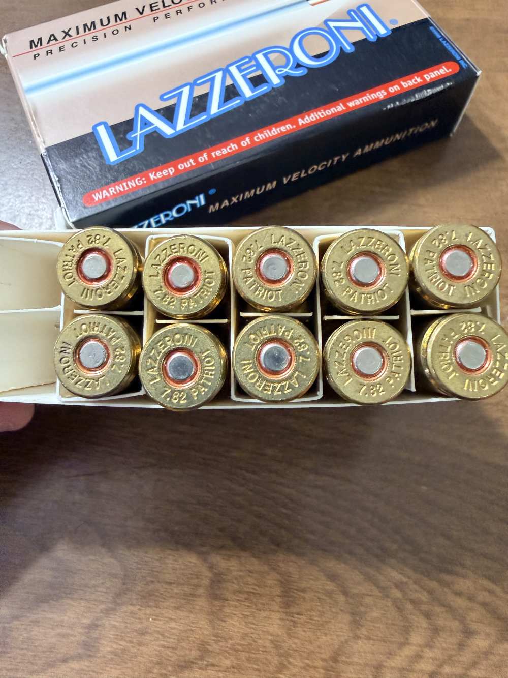 Lazzeroni 7.82 Patriot factory ammo 130 grain Barnes XBT 10 rounds -img-2
