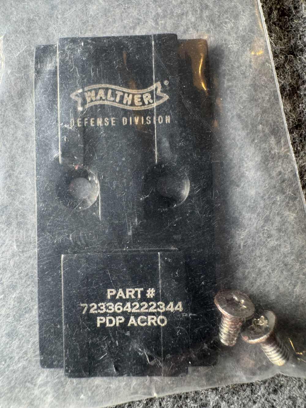 Walther PDP Aimpoint ACRO Red Dot Mount Plate and Screws-img-0