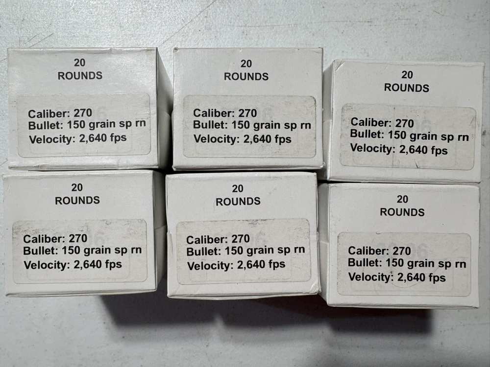270 Winchester 150 grain soft point round nose 2640 fps 120 rounds-img-1