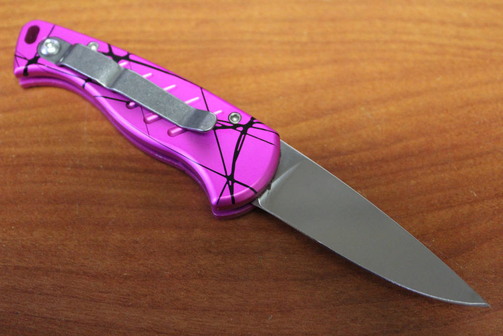 Piranha Fingerling P-2PK Automatic Folding Knife 2.5" 154-CM Pink-img-5